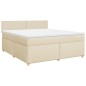 vidaXL Boxspringbett mit Matratze Creme 180x200 cm Stoff vidaXL Boxspringbett mit Matratze Creme 180x200 cm Stoff