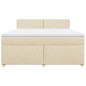 vidaXL Boxspringbett mit Matratze Creme 180x200 cm Stoff vidaXL Boxspringbett mit Matratze Creme 180x200 cm Stoff