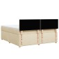 vidaXL Boxspringbett mit Matratze Creme 180x200 cm Stoff vidaXL Boxspringbett mit Matratze Creme 180x200 cm Stoff