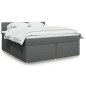 vidaXL Boxspringbett mit Matratze Dunkelgrau 180x200 cm Stoff vidaXL Boxspringbett mit Matratze Dunkelgrau 180x200 cm Stoff