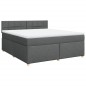 vidaXL Boxspringbett mit Matratze Dunkelgrau 180x200 cm Stoff vidaXL Boxspringbett mit Matratze Dunkelgrau 180x200 cm Stoff