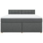 vidaXL Boxspringbett mit Matratze Dunkelgrau 180x200 cm Stoff vidaXL Boxspringbett mit Matratze Dunkelgrau 180x200 cm Stoff