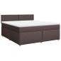 vidaXL Boxspringbett mit Matratze Dunkelbraun 180x200 cm Stoff vidaXL Boxspringbett mit Matratze Dunkelbraun 180x200 cm Stoff