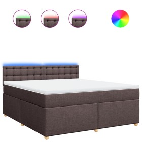 vidaXL Boxspringbett mit Matratze Dunkelbraun 180x200 cm Stoff