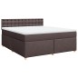 vidaXL Boxspringbett mit Matratze Dunkelbraun 180x200 cm Stoff vidaXL Boxspringbett mit Matratze Dunkelbraun 180x200 cm Stoff