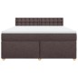 vidaXL Boxspringbett mit Matratze Dunkelbraun 180x200 cm Stoff vidaXL Boxspringbett mit Matratze Dunkelbraun 180x200 cm Stoff