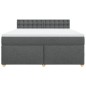 vidaXL Boxspringbett mit Matratze Dunkelgrau 180x200 cm Stoff vidaXL Boxspringbett mit Matratze Dunkelgrau 180x200 cm Stoff