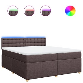 vidaXL Boxspringbett mit Matratze Dunkelbraun 200x200 cm Stoff