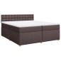 vidaXL Boxspringbett mit Matratze Dunkelbraun 200x200 cm Stoff vidaXL Boxspringbett mit Matratze Dunkelbraun 200x200 cm Stoff