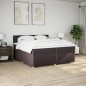 vidaXL Boxspringbett mit Matratze Dunkelbraun 200x200 cm Stoff vidaXL Boxspringbett mit Matratze Dunkelbraun 200x200 cm Stoff