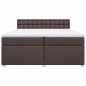 vidaXL Boxspringbett mit Matratze Dunkelbraun 200x200 cm Stoff vidaXL Boxspringbett mit Matratze Dunkelbraun 200x200 cm Stoff