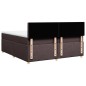 vidaXL Boxspringbett mit Matratze Dunkelbraun 200x200 cm Stoff vidaXL Boxspringbett mit Matratze Dunkelbraun 200x200 cm Stoff