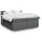 vidaXL Boxspringbett mit Matratze Dunkelgrau 200x200 cm Stoff vidaXL Boxspringbett mit Matratze Dunkelgrau 200x200 cm Stoff
