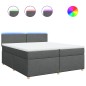 vidaXL Boxspringbett mit Matratze Dunkelgrau 200x200 cm Stoff vidaXL Boxspringbett mit Matratze Dunkelgrau 200x200 cm Stoff