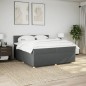 vidaXL Boxspringbett mit Matratze Dunkelgrau 200x200 cm Stoff vidaXL Boxspringbett mit Matratze Dunkelgrau 200x200 cm Stoff