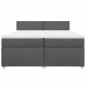 vidaXL Boxspringbett mit Matratze Dunkelgrau 200x200 cm Stoff vidaXL Boxspringbett mit Matratze Dunkelgrau 200x200 cm Stoff