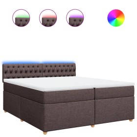 vidaXL Boxspringbett mit Matratze Dunkelbraun 200x200 cm Stoff