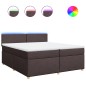 vidaXL Boxspringbett mit Matratze Dunkelbraun 200x200 cm Stoff vidaXL Boxspringbett mit Matratze Dunkelbraun 200x200 cm Stoff