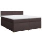 vidaXL Boxspringbett mit Matratze Dunkelbraun 200x200 cm Stoff vidaXL Boxspringbett mit Matratze Dunkelbraun 200x200 cm Stoff