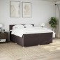 vidaXL Boxspringbett mit Matratze Dunkelbraun 200x200 cm Stoff vidaXL Boxspringbett mit Matratze Dunkelbraun 200x200 cm Stoff