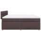 vidaXL Boxspringbett mit Matratze Dunkelbraun 180x200 cm Stoff vidaXL Boxspringbett mit Matratze Dunkelbraun 180x200 cm Stoff