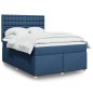 vidaXL Boxspringbett mit Matratze Blau 140x200 cm Stoff vidaXL Boxspringbett mit Matratze Blau 140x200 cm Stoff