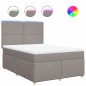 vidaXL Boxspringbett mit Matratze Taupe 160x200 cm Stoff vidaXL Boxspringbett mit Matratze Taupe 160x200 cm Stoff