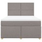 vidaXL Boxspringbett mit Matratze Taupe 160x200 cm Stoff vidaXL Boxspringbett mit Matratze Taupe 160x200 cm Stoff