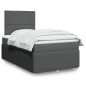 vidaXL Boxspringbett mit Matratze Dunkelgrau 120x200 cm Stoff vidaXL Boxspringbett mit Matratze Dunkelgrau 120x200 cm Stoff