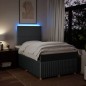 vidaXL Boxspringbett mit Matratze Dunkelgrau 120x200 cm Stoff vidaXL Boxspringbett mit Matratze Dunkelgrau 120x200 cm Stoff