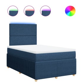 vidaXL Boxspringbett mit Matratze Blau 120x200 cm Stoff