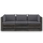 3-Sitzer Outdoor-Sofa mit Kissen Grau Imprägniertes Kiefernholz 3-Sitzer Outdoor-Sofa mit Kissen Grau Imprägniertes Kiefernholz