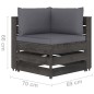 3-Sitzer Outdoor-Sofa mit Kissen Grau Imprägniertes Kiefernholz 3-Sitzer Outdoor-Sofa mit Kissen Grau Imprägniertes Kiefernholz