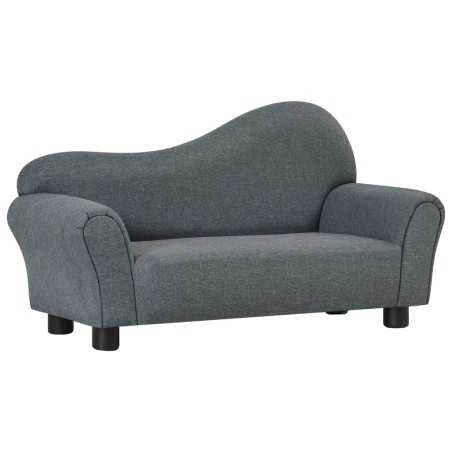 Kindersofa Grau Stoff