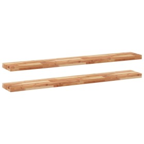 vidaXL Schweberegale 2 Stk. 140x20x4 cm Massivholz Akazie Ölbehandelt