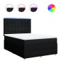 vidaXL Boxspringbett mit Matratze Schwarz 140x200 cm Stoff vidaXL Boxspringbett mit Matratze Schwarz 140x200 cm Stoff