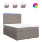 vidaXL Boxspringbett mit Matratze Taupe 140x200 cm Stoff vidaXL Boxspringbett mit Matratze Taupe 140x200 cm Stoff