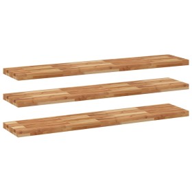 vidaXL Schweberegale 3 Stk. 140x30x4 cm Massivholz Akazie Ölbehandelt