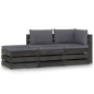 3-tlg. Garten-Lounge-Set mit Kissen Grau Imprägniertes Holz 3-tlg. Garten-Lounge-Set mit Kissen Grau Imprägniertes Holz