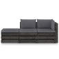 3-tlg. Garten-Lounge-Set mit Kissen Grau Imprägniertes Holz 3-tlg. Garten-Lounge-Set mit Kissen Grau Imprägniertes Holz