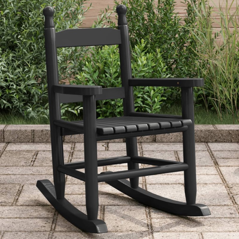 vidaXL Schaukelstuhl für Kinder Schwarz Massivholz Pappel vidaXL Schaukelstuhl für Kinder Schwarz Massivholz Pappel