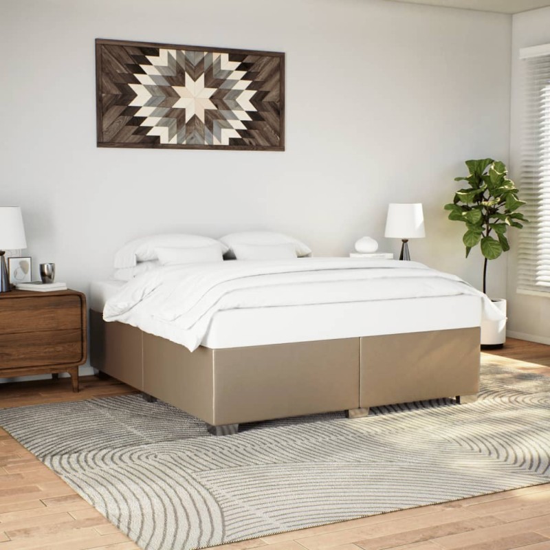 vidaXL Bettgestell Cappuccino-Braun 200x200 cm Kunstleder vidaXL Bettgestell Cappuccino-Braun 200x200 cm Kunstleder