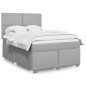 vidaXL Boxspringbett mit Matratze Hellgrau 140x190 cm Stoff vidaXL Boxspringbett mit Matratze Hellgrau 140x190 cm Stoff