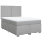 vidaXL Boxspringbett mit Matratze Hellgrau 140x190 cm Stoff vidaXL Boxspringbett mit Matratze Hellgrau 140x190 cm Stoff