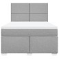 vidaXL Boxspringbett mit Matratze Hellgrau 140x190 cm Stoff vidaXL Boxspringbett mit Matratze Hellgrau 140x190 cm Stoff