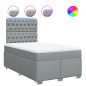 vidaXL Boxspringbett mit Matratze Hellgrau 120x200 cm Stoff vidaXL Boxspringbett mit Matratze Hellgrau 120x200 cm Stoff