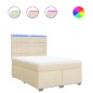 vidaXL Boxspringbett mit Matratze Creme 140x190 cm Stoff vidaXL Boxspringbett mit Matratze Creme 140x190 cm Stoff