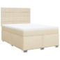 vidaXL Boxspringbett mit Matratze Creme 140x190 cm Stoff vidaXL Boxspringbett mit Matratze Creme 140x190 cm Stoff