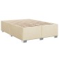 vidaXL Boxspringbett mit Matratze Creme 140x190 cm Stoff vidaXL Boxspringbett mit Matratze Creme 140x190 cm Stoff