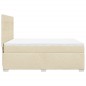 vidaXL Boxspringbett mit Matratze Creme 140x190 cm Stoff vidaXL Boxspringbett mit Matratze Creme 140x190 cm Stoff